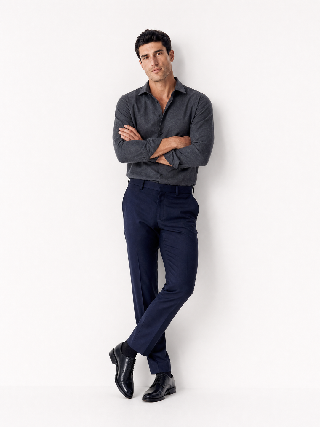 Chemise en Flanelle Brossée - Gris Anthracite