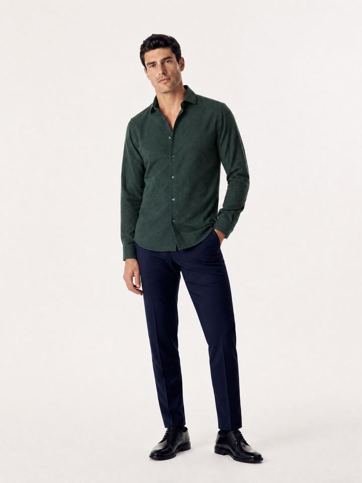 Chemise en Flanelle Brossée - Vert Foret