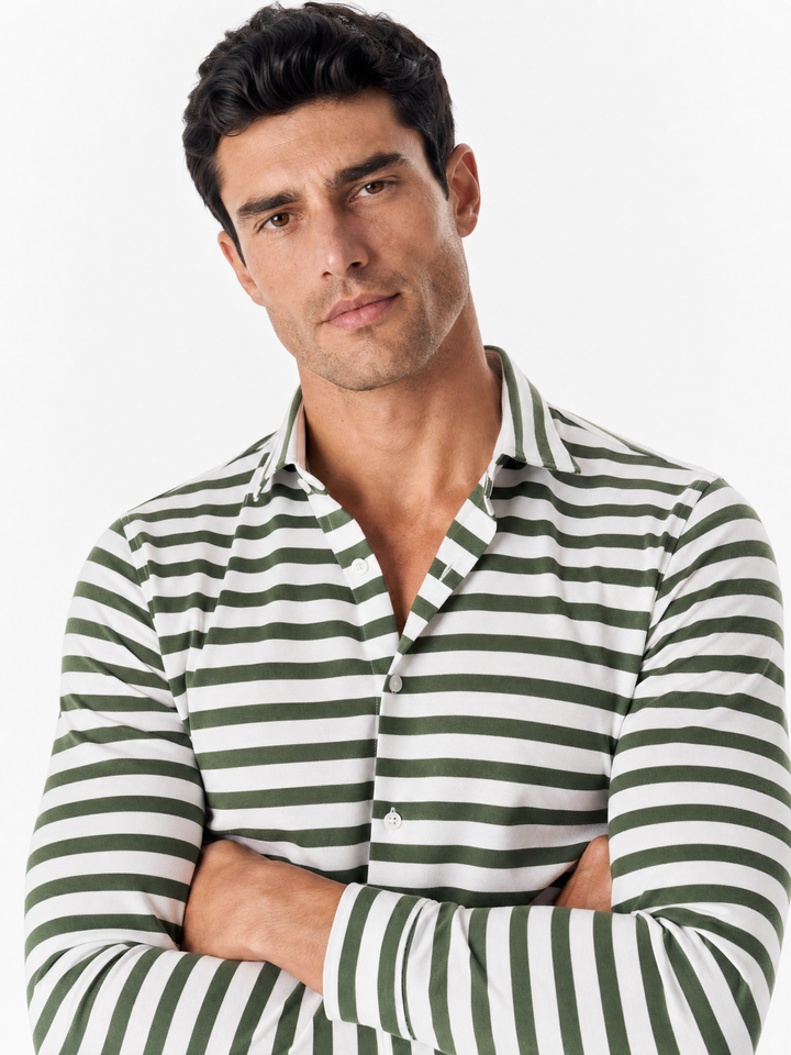 Chemise Rayures Nautiques - Vert et Blanc